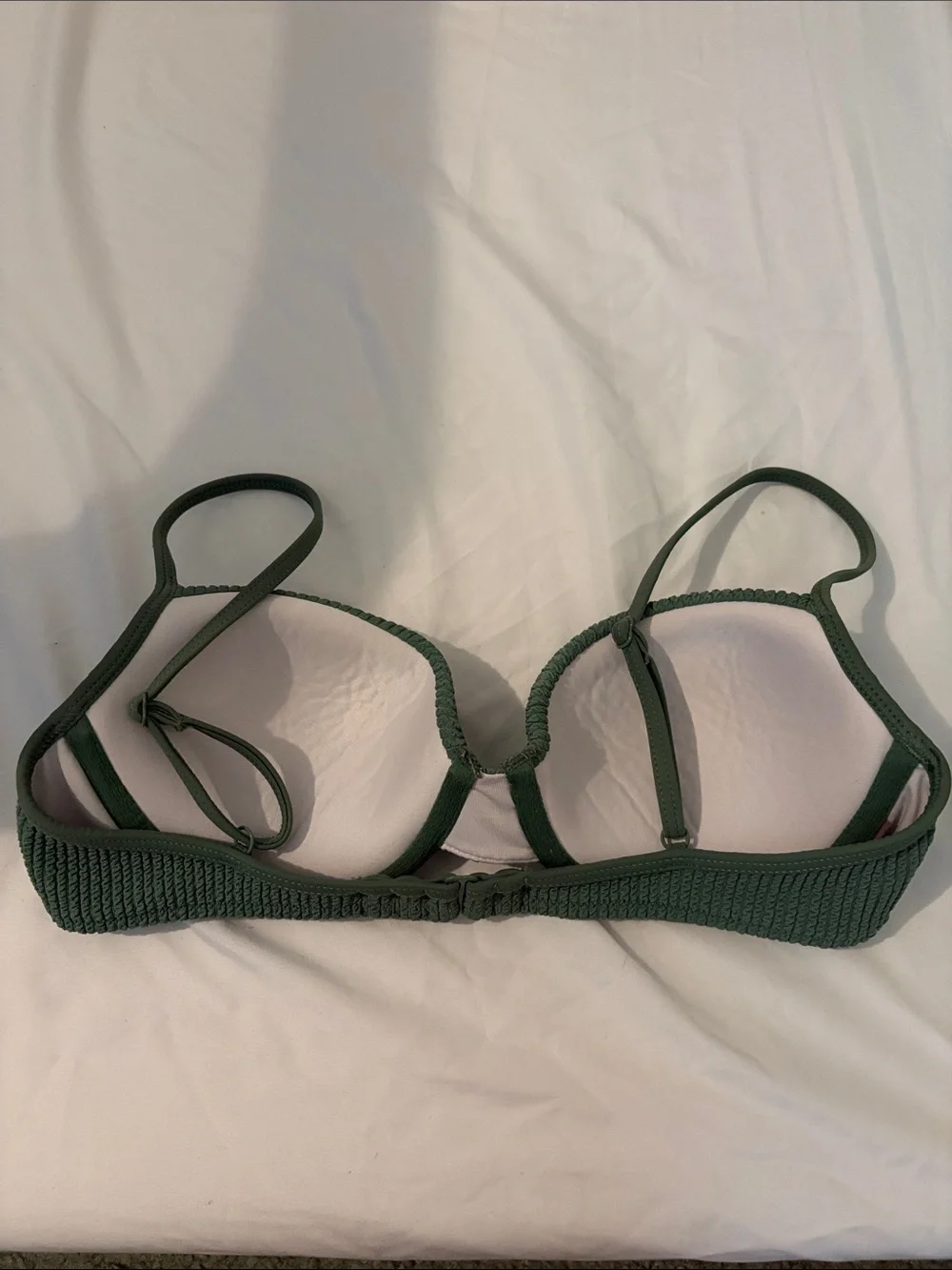 PINK Victoria's Secret Textured Dark Green Swim Bra